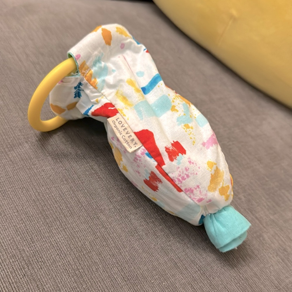 Lovevery Organic Cotton Sensory Reversible Pouch White
